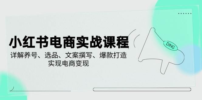 (3.17)小红书电商实战课程，详解养号、选品、文案撰写、爆款打造，实现电商变现