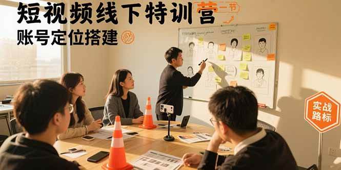 (8.17)短视频线下特训营：账号定位搭建/口播号拍摄剪辑/直播间流量入口/变现实战