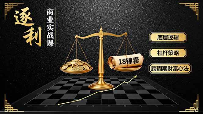 (9.20)《逐 利》商业实战课，底层逻辑、杠杆策略、18锦囊，跨周期财富心法