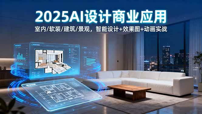 (9.21)2025AI设计商业应用：室内/软装/建筑/景观，智能设计+效果图+动画实战
