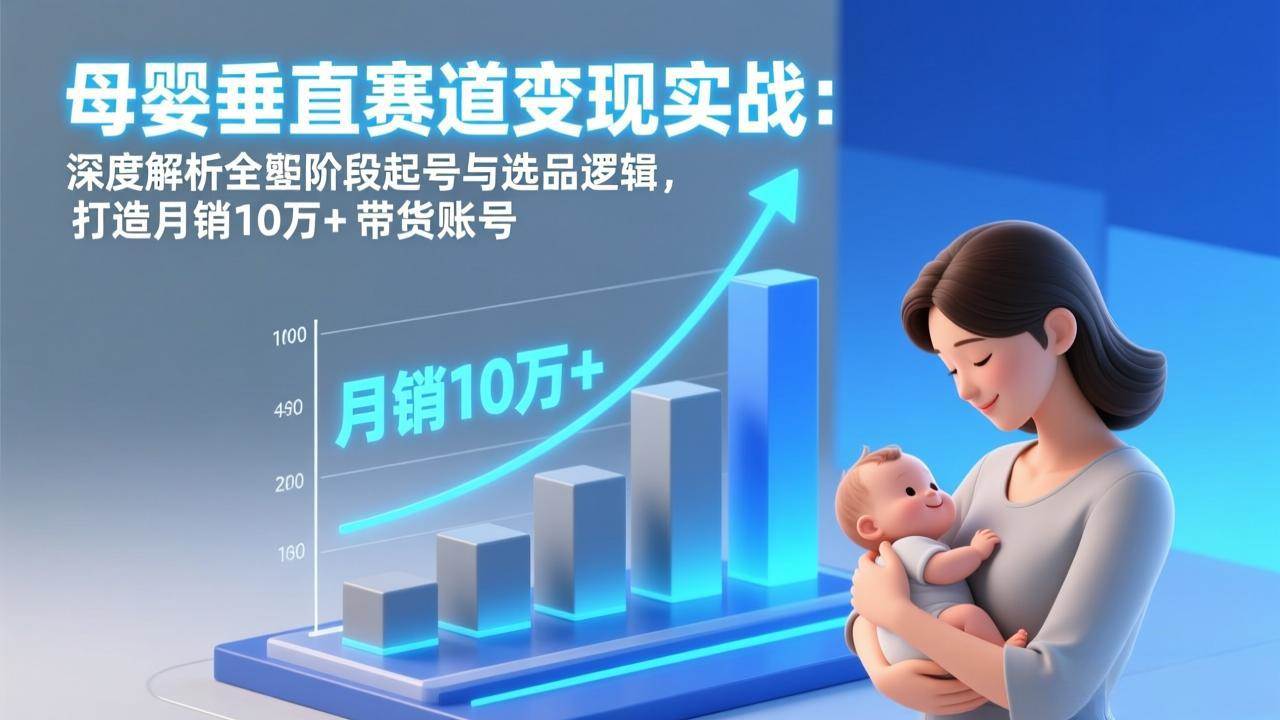 (1.27)母婴垂直赛道变现实战：深度解析三大阶段起号与选品逻辑，打造月销10万+带货账号