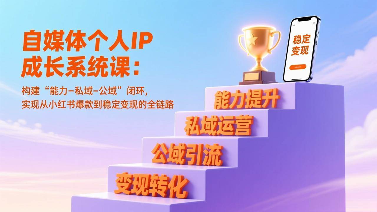 (1.23)自媒体个人IP成长系统课：构建“能力-私域-公域”闭环，实现从小红书爆款到稳定变现的全链路