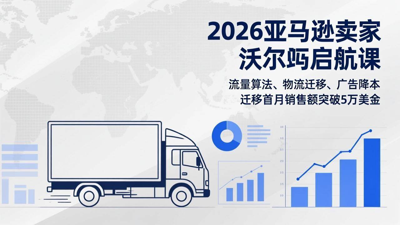 (2.20)2026亚马逊卖家沃尔玛启航课，流量算法、物流迁移、广告降本，迁移首月销售额突破5万美金