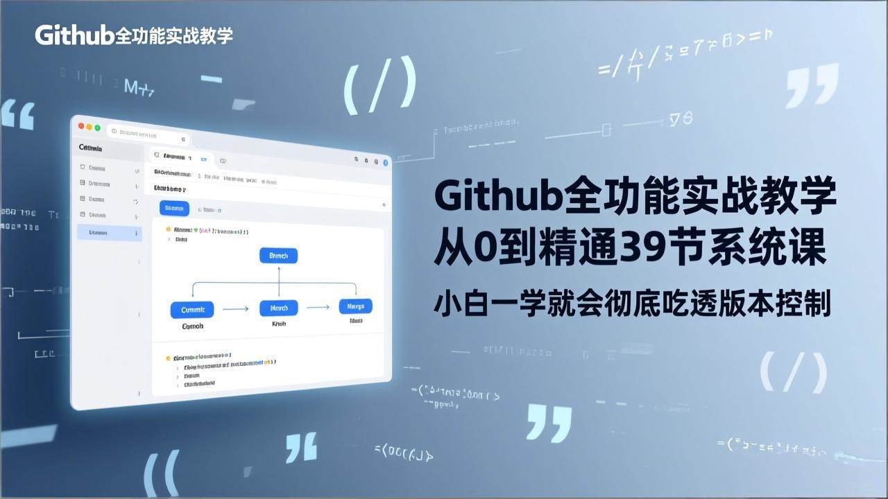 (3.8)GitHub-全功能实战教学，从0到精通39节系统课，小白一学就会彻底吃透版本控制