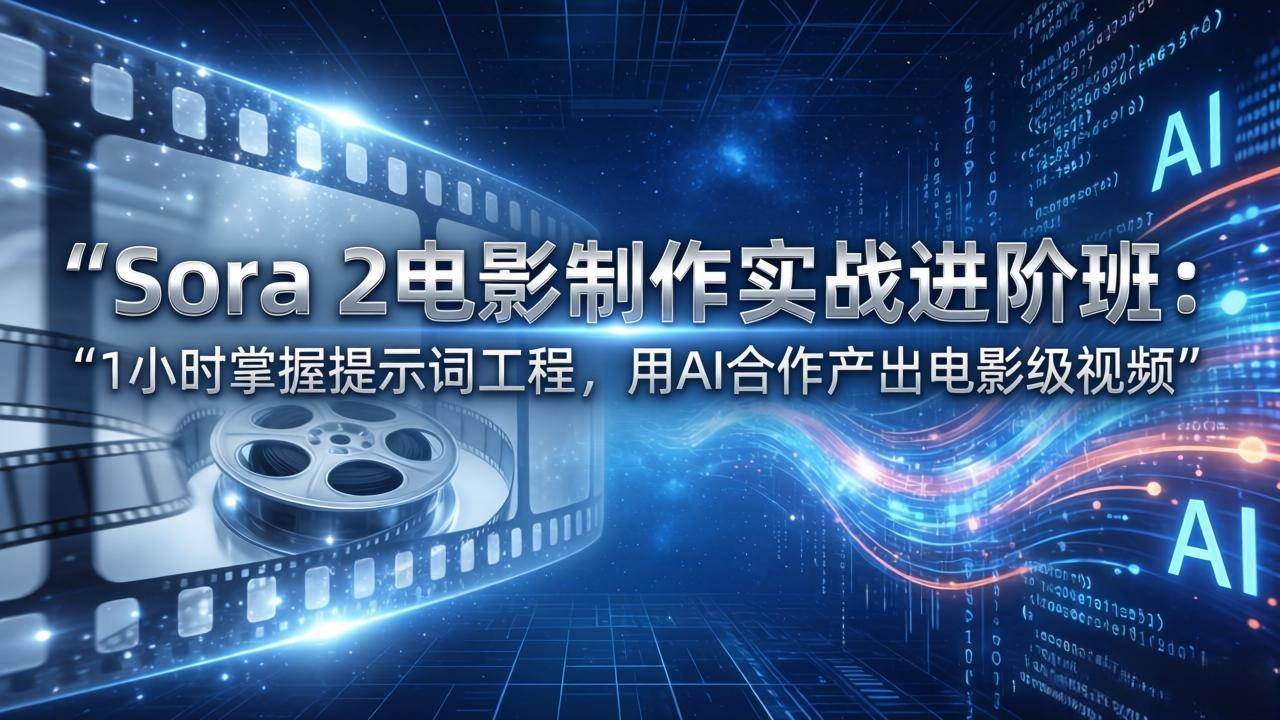 (3.18)Sora 2电影制作实战进阶班：1小时掌握提示词工程，用AI合作产出电影级视频