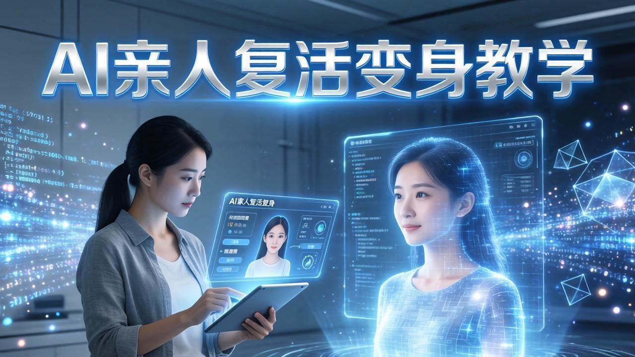 (4.9)AI亲人复活变身教学，最近超级火爆的项目，涨粉超级快，私域引流代做服务，收徒等