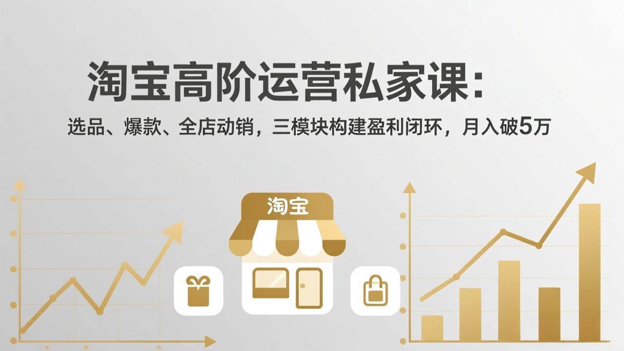 (4.6)淘宝高阶运营私家课（更新26年4月）：选品、爆款、全店动销，三模块构建盈利闭环，月入破5万