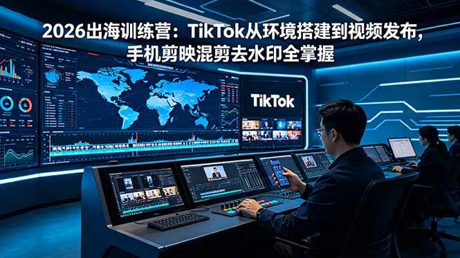 (6.15)2026出海训练营：TikTok从环境搭建到视频发布，手机剪映混剪去水印全掌握