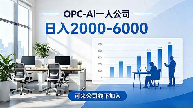 (6.10)2026创业新风口—OPC一人公司模式震撼首发！日收益2000-6000+，项目绿色长久，安全稳健，合