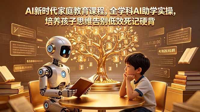 (6.06)AI新时代家庭教育课程，全学科AI助学实操，培养孩子思维告别低效死记硬背