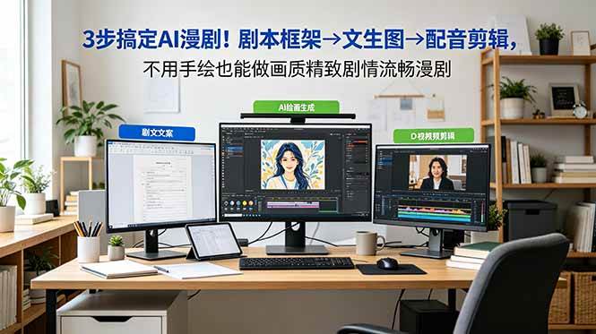 (6.14)3步搞定AI漫剧！剧本框架→文生图→配音剪辑，不用手绘也能做画质精致剧情流畅漫剧