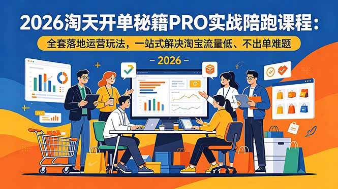 (6.13)2026淘天开单秘籍PRO实战陪跑课程：全套落地运营玩法，一站式解决淘宝流量低、不出单难题