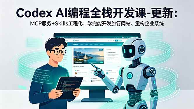 (6.14)Codex AI编程全栈开发课-更新：MCP服务+Skills工程化，学完能开发旅行网站、重构企业系统