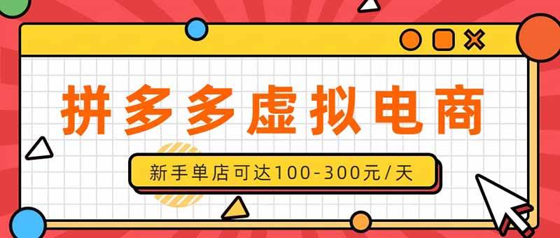 (9.05)单店日均500+的拼多多虚拟店，新人轻松上手，长久稳定利润乐观的副业项目